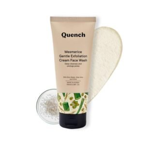 QUENCH BOTANICS Rice Water Gentle Exfoliation Cream Face Wash | Korean Face Wash For Glowing Skin | Brightens & Hydrates Skin With Aloe Vera & Vitamin E | Made In Korea (100Ml)