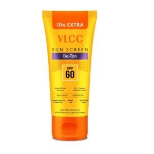 VLCC De-Tan Water Resistant SPF 60 PA+++ Sunscreen Gel Crème - 100g + 10g Extra | With Niacinamide, Ceramides & Vitamin E | Protects from UVA, UVB Rays, Sun Damage, Skin Darkening and Premature Ageing