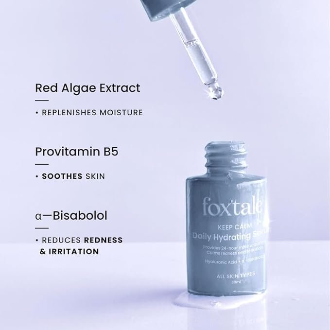 FoxTale Hyaluronic Acid Serum For Plump,Glowing Skin With Vitamin B5,Betaine|Intense 24-Hour Hydration,Brightening|Reduction In Fine Lines&Inflammation|For Dry,Sensitive Skin|Men&Women - 30 Ml - Image 6