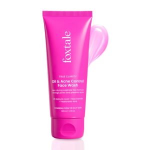 Foxtale Oil and Acne Control Face Wash | 2% Salicylic Acid + Niacinamide + Cica + Hyaluronic Acid | Fights Acne, Fades Marks, Controls Oil, Soothes Skin | Non-Drying Cleanser for Oily Skin