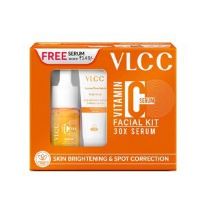 VLCC Vitamin C Serum Facial Kit 58g for Skin Brightening, Fades Spots and Dullness Skin Brightening Facial at Home Vitamin C Hyaluronic Acid Ferulic Acid