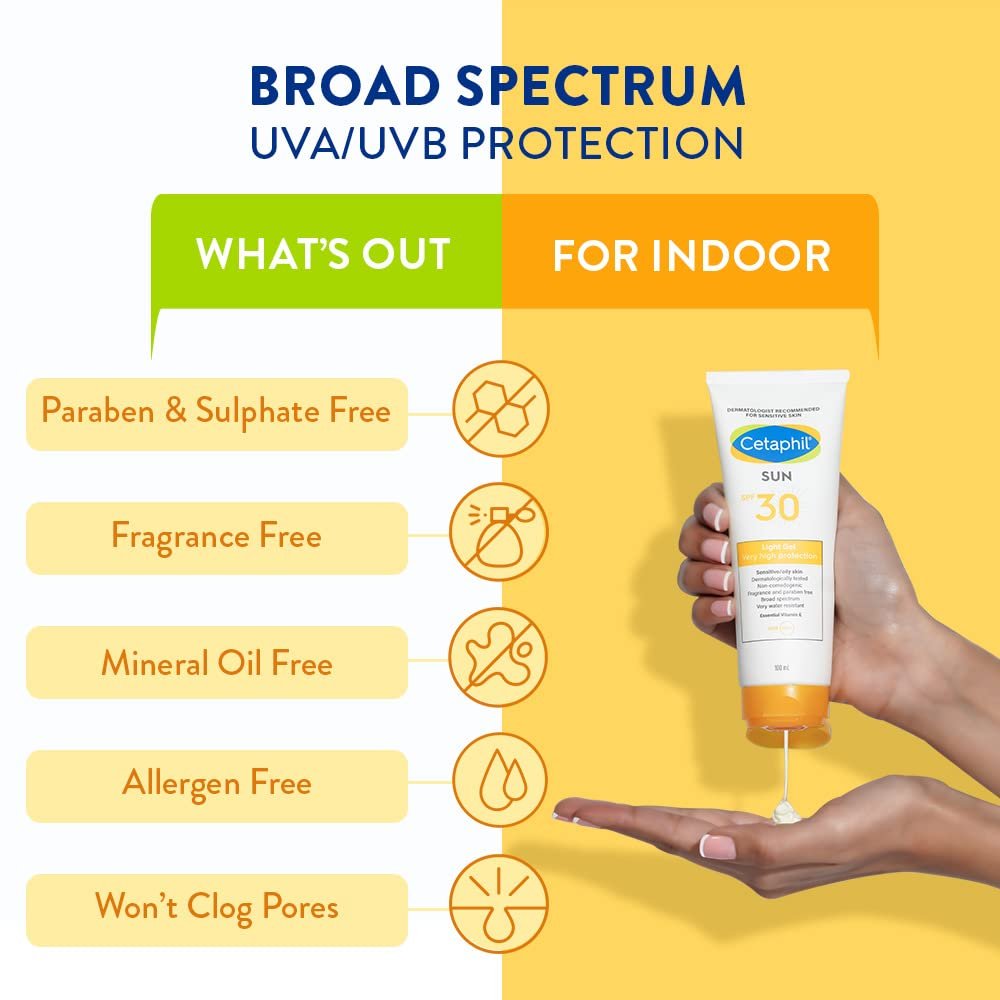 Cetaphil Sun Spf 30 Sunscreen Gel, White, Hydrate & Nourish With Chemical Free Sun Protection,100 ml - Image 5