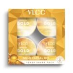 VLCC Gold Facial Kit with 24K Gold Bhasma Hyaluronic Acid for Glowing Skin Youthful Skin 1600g