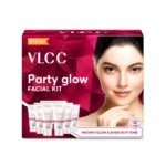 VLCC Party Glow Facial Kit Intense Glow For Clear, Bright Skin 60g Special Occasion at Home Facial With Indian Berberry Saffron Mulberry Hazlenut
