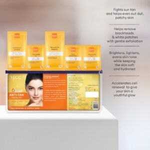 VLCC Salon Series Anti Tan Facial Kit ( 6 Facials ) - 300g - At Home Anti-Tan Facial Kit | Fights Sun Tan, Uneven Skin Tone | Refines and Brightens Skin Tone For Glowing Complexion