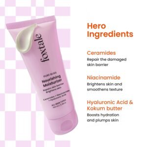 Foxtale Nourishing Face Moisturizer with Niacinamide for 24 Hr Hydration, Lightweight & Non-Sticky, For Soft & Glowing Skin, Men & Women, All Skin Types, 100 ml