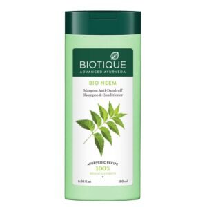 Biotique Fresh Neem Anti Dandruff Shampoo and Conditioner | Controls Dandruff | Eliminates Dryness, Flaking, and Itching | Hair Looks Fresh and Lustrous |Suitable for All Skin Types | 180ml