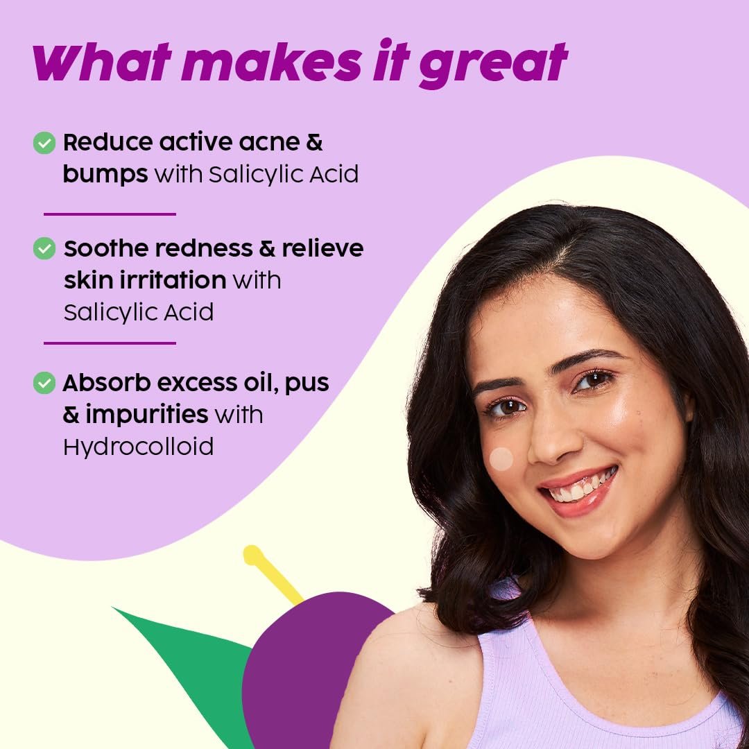 PLIX - THE PLANT FIX Acne Patch Transparent, Waterproof with 0.5% Salicylic Acid | Ultra-thin with 100% Hydrocolloid | For Pimple Skin | 2 Sizes |36 patches - Image 2