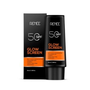RENEE Glowscreen Spf 50 Sunscreen Cream-50Ml, Pa++++ Uva & Uvb Protection, Hyaluronic Acid & Vitamin C|Non-Greasy Matte Formula, No White Cast|For All, Normal, Oily, Dry, Sensitive Skin Types