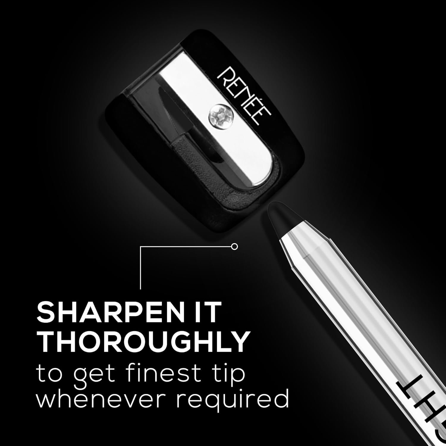 RENEE Midnight Kohl Kajal Pencil | Waterproof, Smudgeproof With Sharpener | 24 Hours Long Stay | Darkest Black | One Swipe Application | Vitamin E, Olive Oil and Castor Oil | Matte Finish |1.5 Gm - Image 9