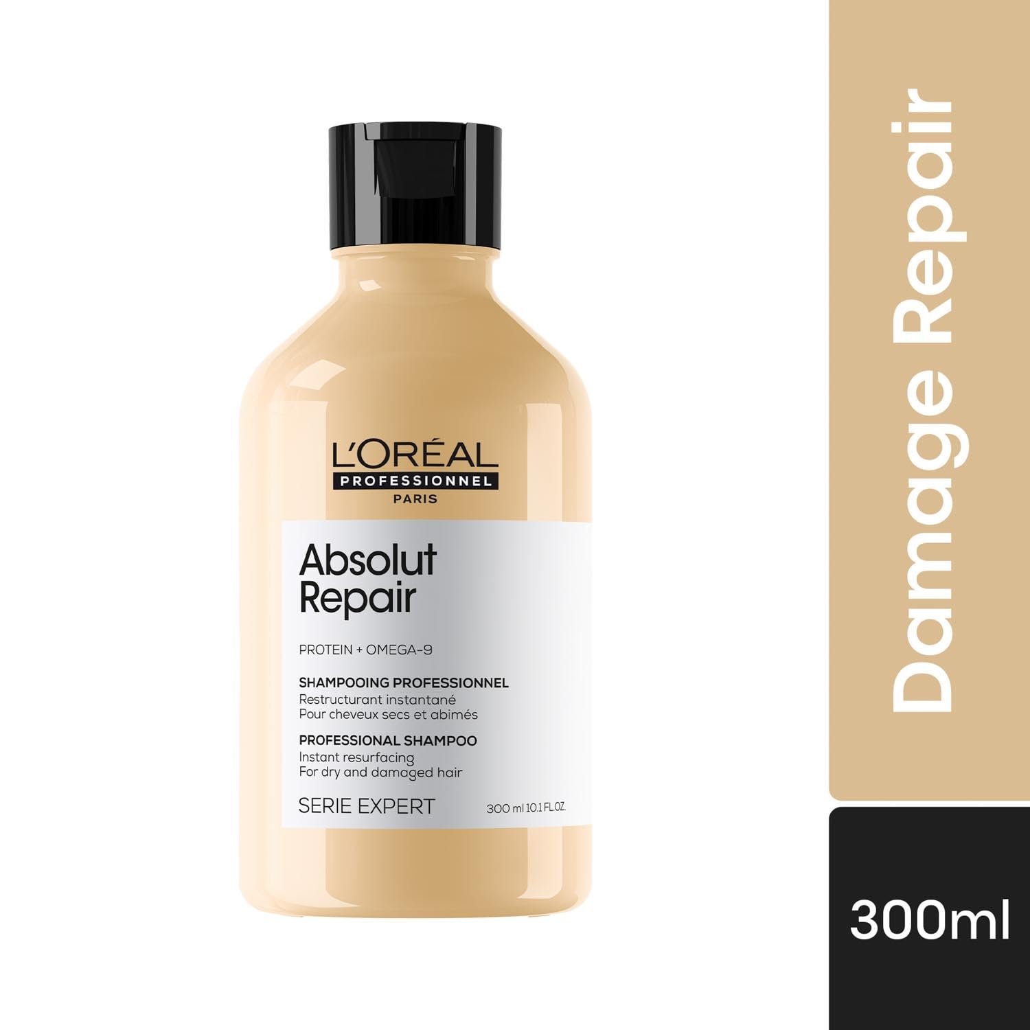 L'Oréal Professionnel Absolut Repair Shampoo for Dry & Damaged Hair - 300ml | Professional shampoo for Strengthening and Repairing Hair, With Protein & Omega-9, For Men & Women - Image 3