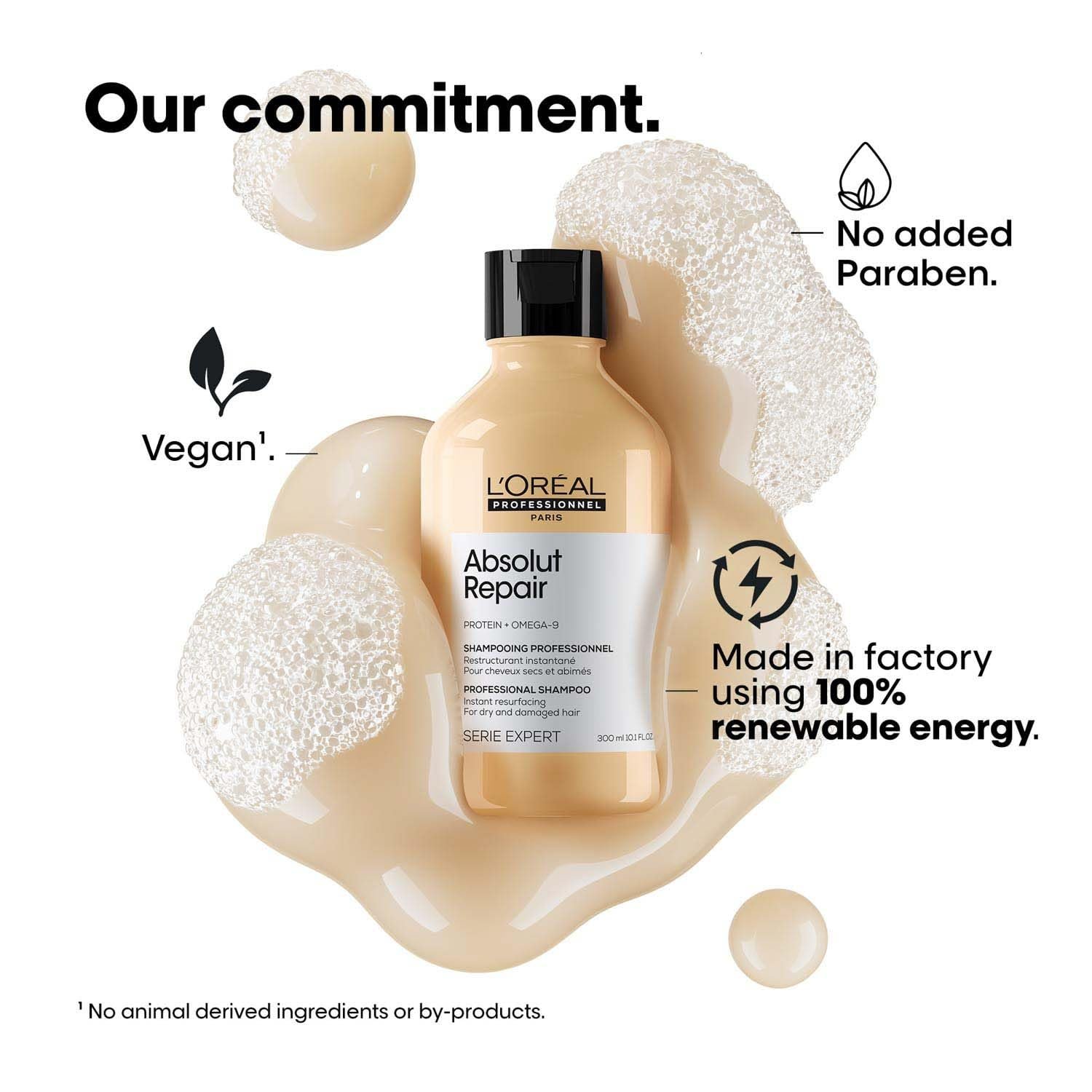 L'Oréal Professionnel Absolut Repair Shampoo for Dry & Damaged Hair - 300ml | Professional shampoo for Strengthening and Repairing Hair, With Protein & Omega-9, For Men & Women - Image 9