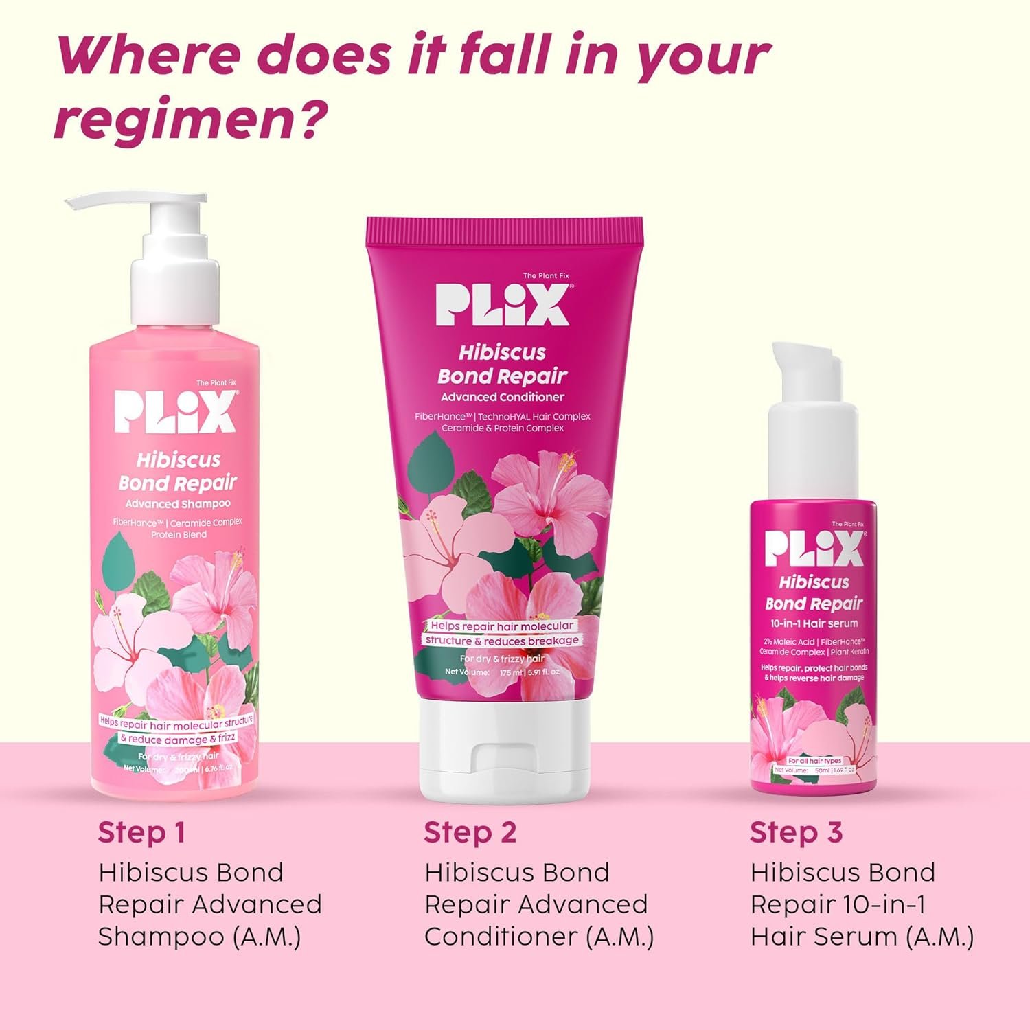 The Plant Fix Plix Hibiscus Bond Repair Advanced Conditioner | Repairs Hair Molecular Structure & Reduces Breakage With Fiberhance & Technohyal Hair Complex | 175Ml, All, 1 Count - Image 8