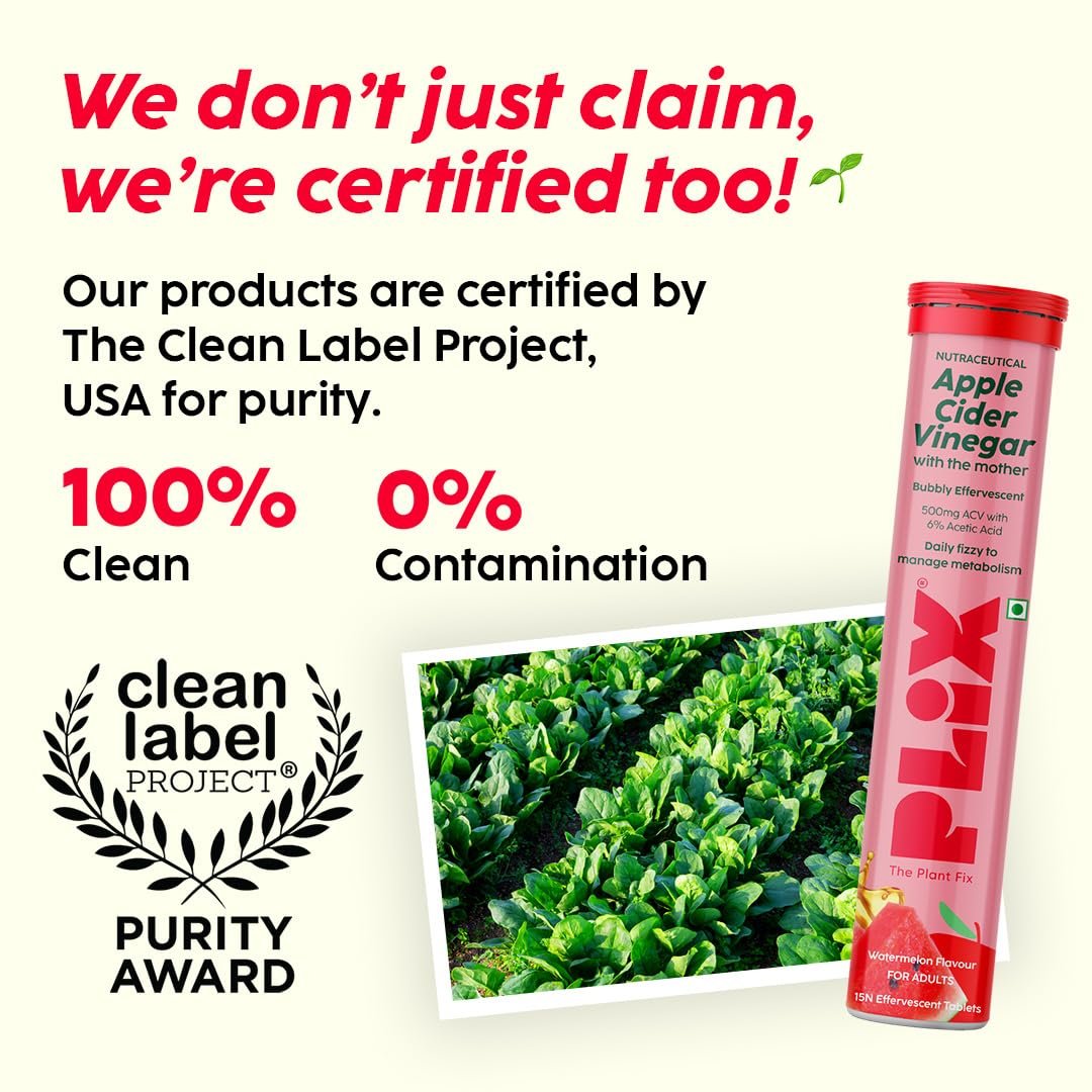 THE PLANT FIX Apple Cider Vinegar Effervescent Tablet with mother | Supports Metabolism & Appetite Control I With 500mg ACV, Vit B6 & B12 - Image 4