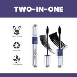 MARS Double Trouble Volumizing and Lengthening Mascara | 2-in-1 Mascara for Women | Long Lasting (15 ml) (Black)