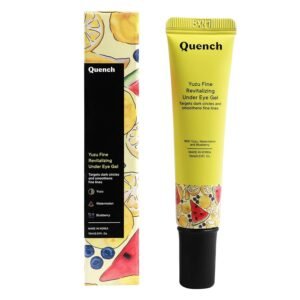 QUENCH BOTANICS Vitamin C Revitalizing Under Eye Gel with Yuzu Lemon Extracts | Instantly Brightens Under Eye | Reduces Dark Circles, Puffiness & Fine Lines | Made in Korea (15ml)