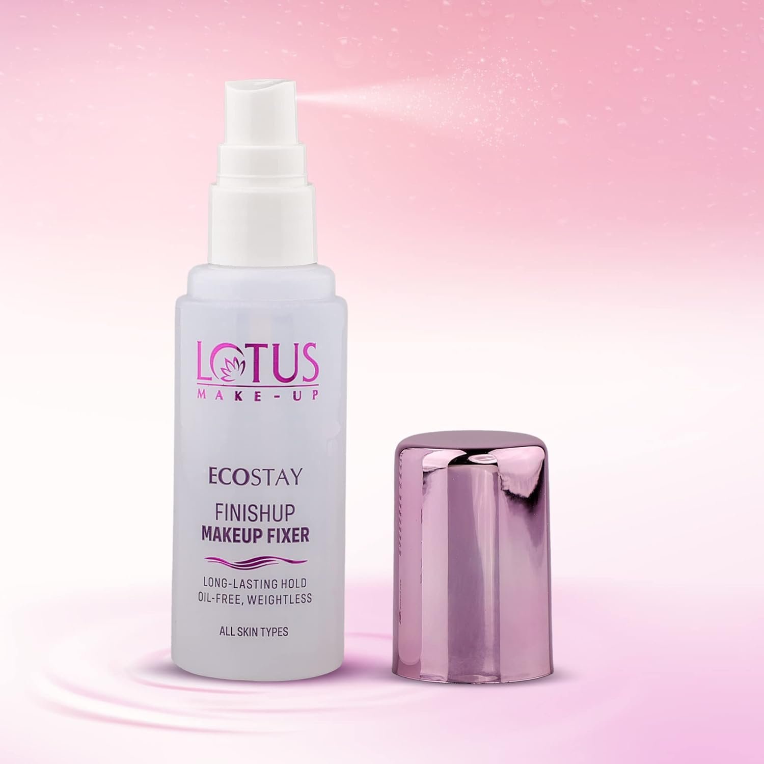 Lotus Makeup Ecostay Finishup Makeup Fixer | Enriched With Irish Moss, Rose Water And Hazel Extract | Oil Free | Long Lasting Hold | Weightless | All Skin Types | 70ml - Image 2