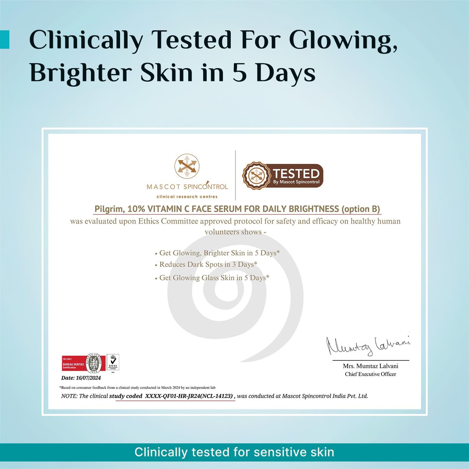 Pilgrim 10% Vitamin C Serum 30ml for Glowing Skin|With 5% Niacinamide, Hyaluronic & Glycolic Acid|Fades Dark Spots, Pigmentation|For All, Oily, Combination, Normal Skin |Beginner Friendly - Men, Women - Image 6