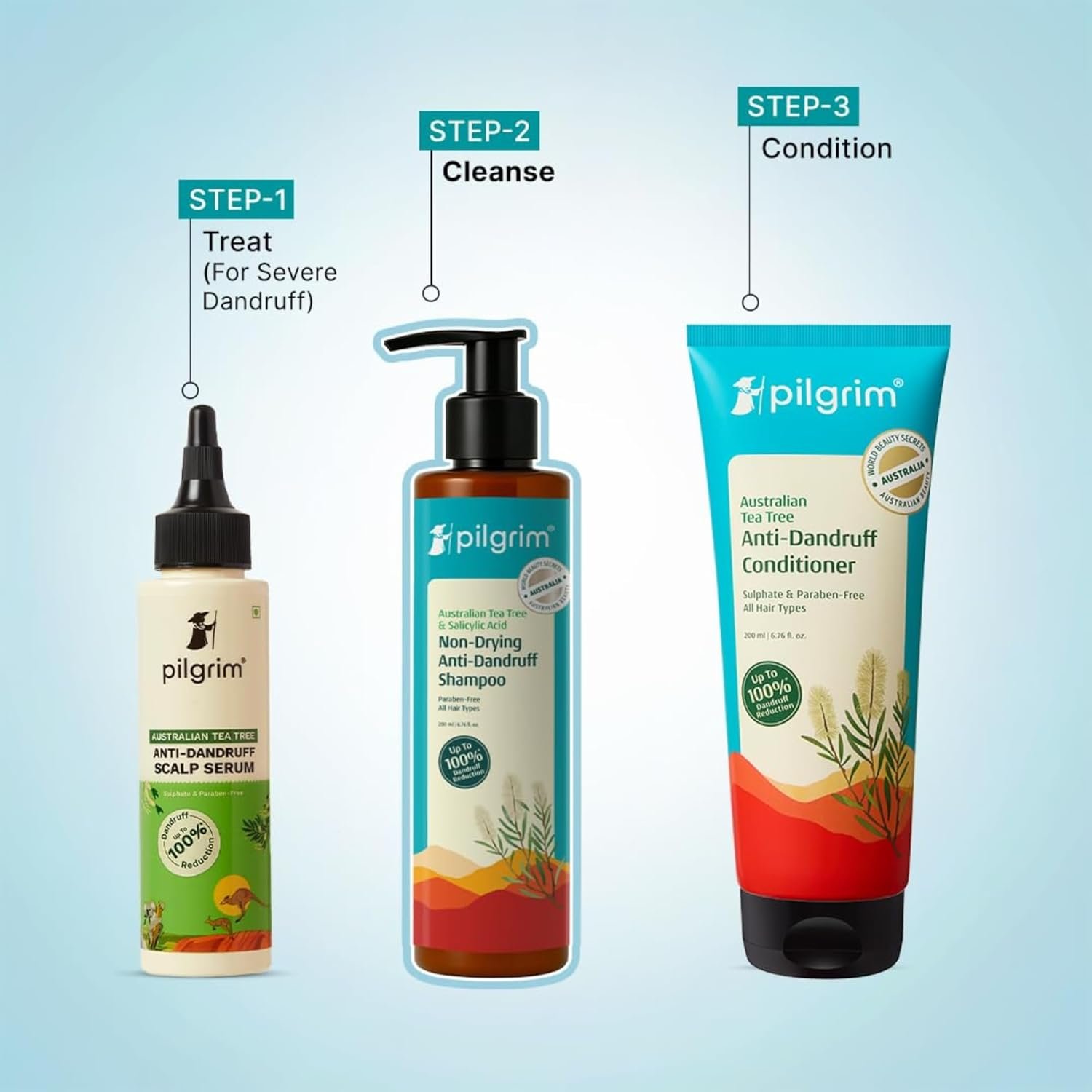 Pilgrim Australian Tea Tree Non-Drying Anti-Dandruff Shampoo 200 ml | Removes Dandruff from Source | Helps with Itching, Irritation | Strong & Smooth Hair | For Men & Women - Image 6