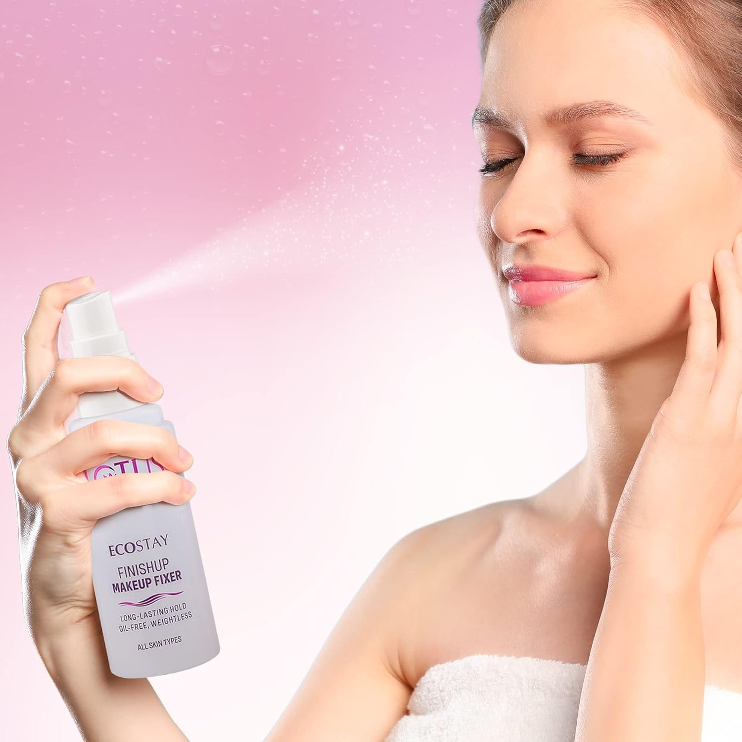 Lotus Makeup Ecostay Finishup Makeup Fixer | Enriched With Irish Moss, Rose Water And Hazel Extract | Oil Free | Long Lasting Hold | Weightless | All Skin Types | 70ml - Image 6