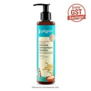 Pilgrim Korean Rice Water & Collagen Advanced Damage Repair Shampoo - 200ml | with 17 Amino Acids, Wheat Protein & 5 Ceramides | Paraben-Free | For Dry & Damaged Hair | For Women and Men
