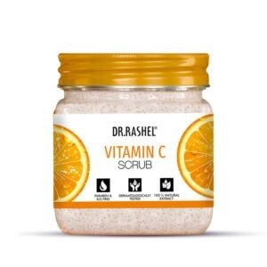 DR.RASHEL Exfoliator For Face & Body (Vitamin C Scrub, 380 ML) | All Skin |Deep Exfoliation | Dead Skin Remover| Tan Removal | Blackhead Remover