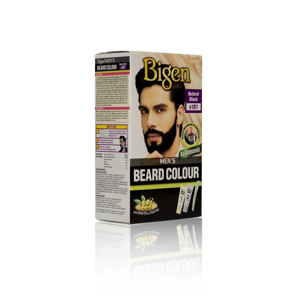 Bigen Mens Beard Colour Natural Black B101 40G - Image 2