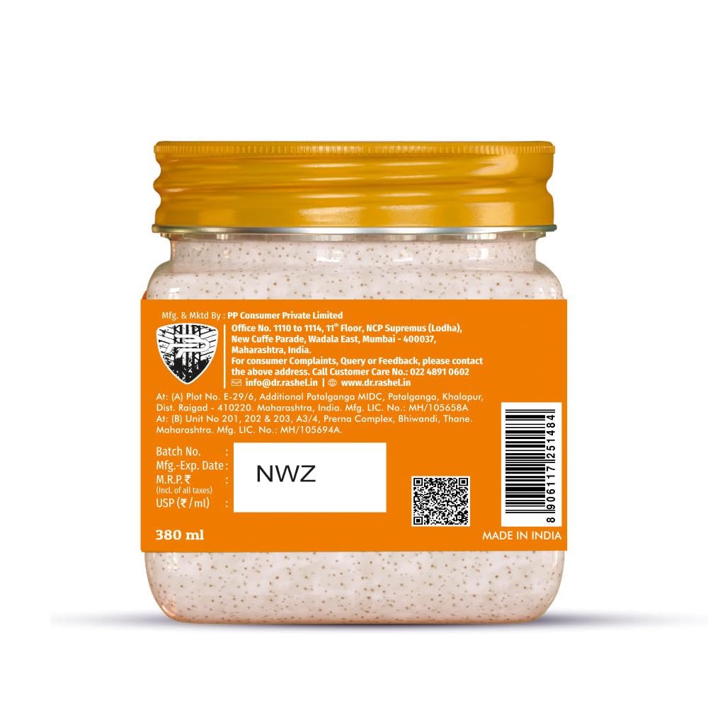 DR.RASHEL Exfoliator For Face & Body (Vitamin C Scrub, 380 ML) | All Skin |Deep Exfoliation | Dead Skin Remover| Tan Removal | Blackhead Remover - Image 7
