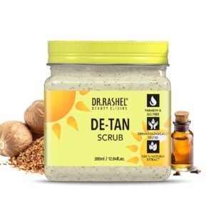 DR.RASHEL De-Tan Scrub For Face & Body (380 Ml) | Revitalizing Tan Removal Scrub | Cleanser Scrub For Deep Exfoliation | Dead Skin Remover Scrub | Blackhead Remover Scrub | Skin Brightening Lightening