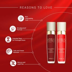 Lotus Makeup Divine Dew Herbal Liquid Sindoor Water And Smudge Resistant | Long Lasting | Non - Toxic | Mercury And Lead Free |