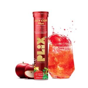 PLIX ACV CQR Plus Effervescent | Clinically Studied CQR-300® & Apple Cider Vinegar | Supports Fat Reduction, Waist & Hip Slimming, Metabolism & Appetite Control | 15 Effervescent Tablets