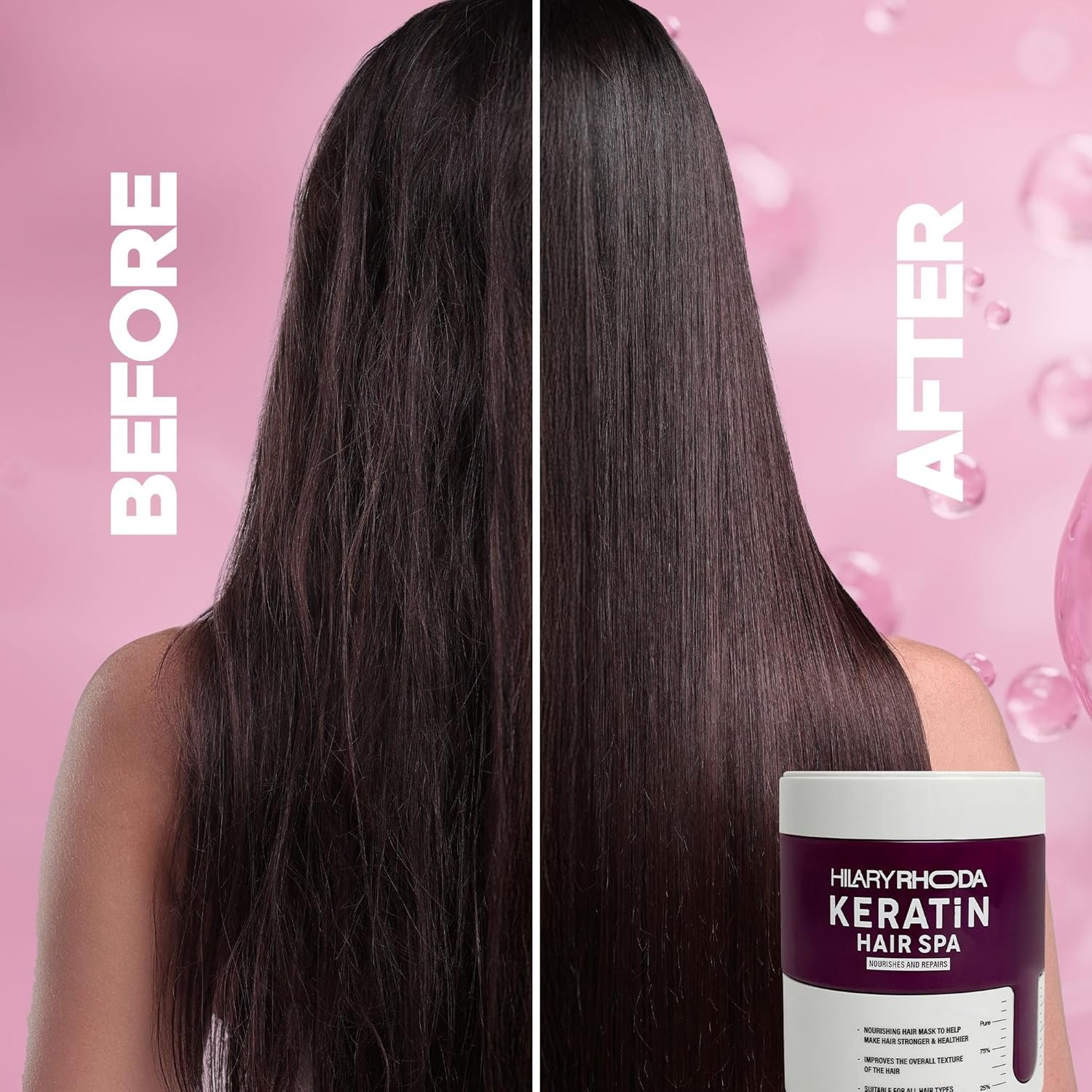 Hilary Rhoda Keratin Hair Spa | Deep Conditioning For Dry, Frizzy & Damaged Hair | Total Hair Repair | Strengthening & Smoothing Hair|At-Home Hair Spa Treatment | For All Hair Types| 1000 millilitre - Image 6