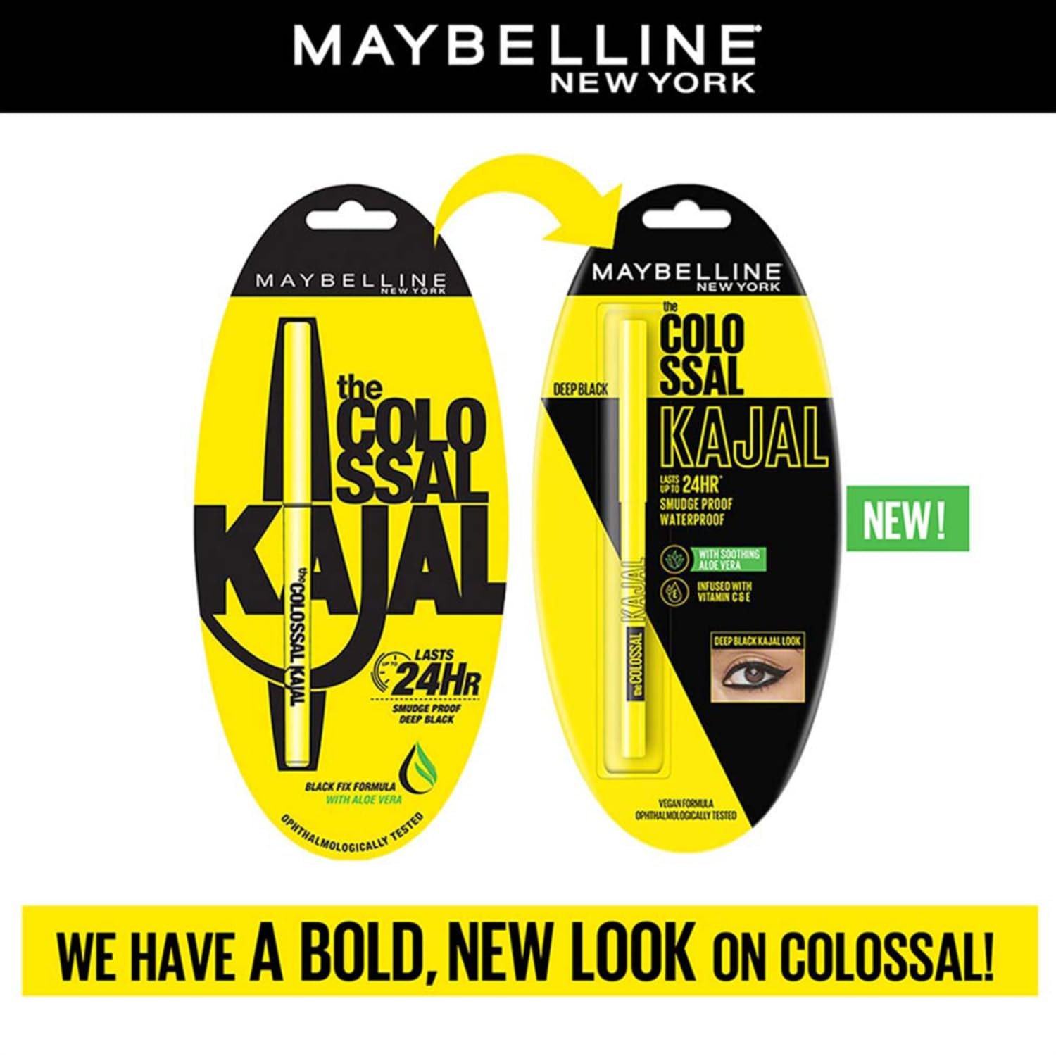 Maybelline The Colossal Kajal Eyeliner Pencil Black, Matte Finish - Image 2