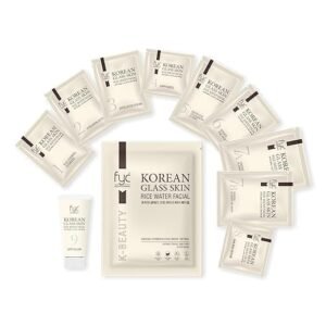 FYC Professional Korean Glass Skin Rice Water Facial Kit – 9 Step Brightening, Hydrating & Anti-Ageing Facial Kit for Women | Bridal Glow, Whitening & Salon Facial Ritual (183g)