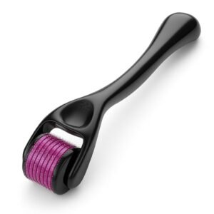 Derma Roller for Hair & Beard Growth – 540 Titanium Micro Needles for Hair Regrowth, Beard Growth, Acne Scar Reduction & Skin Rejuvenation – Safe for Men & Women (Black)
